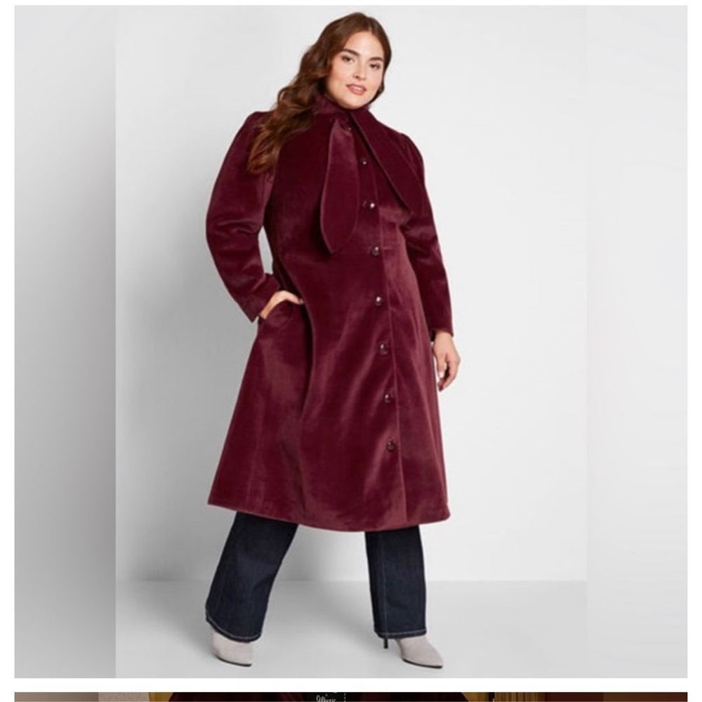 Modcloth Burgundy Trench Coat